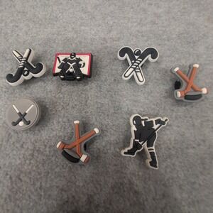 7pc Hockey Shoe Charms Set Goalie Sticks‎ Puck Player for Clogs Accessories